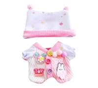 niannyyhouse Bambola di peluche, 10 cm ~ 15 cm, 20 cm, vestitino vestito, cappello, tutina per gattonare (rosa, 20 cm)