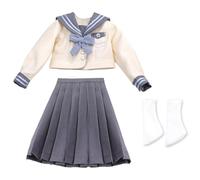 niannyyhouse BJD Vestiti per bambole JK Sailor Suit per bambole snodate da 1/3 1/4 1/6, camicia gonna, cravatta, calzini a forcina (A-Long, 1/6BJD)