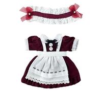 niannyyhouse OB11 - Set di pupazzi per cameriera con vestito, grembiule, copricapo, scala 1:12, accessori per abbigliamento BJD, collezione in miniatura (bordeaux)