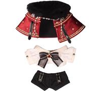 niannyyhouse Set di vestiti per bambole di peluche, 10-15 cm, 20 cm, mantello da principe con camicia e pantaloni, multicolore, vestito imbottito (rosso, 10-15 cm)