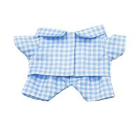 niannyyhouse Set pigiama a quadri multicolore per bambole di peluche, 10 cm, 15 cm, 20 cm, camicia e pantaloni per vestire le bambole (blu, 20 cm)