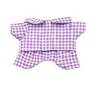 niannyyhouse Set pigiama a quadri multicolore per bambole di peluche, camicia e pantaloni, 10 cm, 15 cm, 20 cm, vestizione bambola (viola, 20 cm)