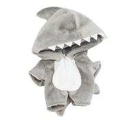 niannyyhouse Tutina in peluche da 10 cm, a forma di dinosauro, squalo, tutina morbida, accessori per vestire (grigio)