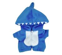 niannyyhouse Tutina in peluche da 10 cm, a forma di dinosauro, squalo, tutina morbida, accessori per vestire (blu)