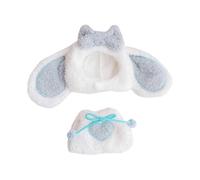 niannyyhouse Vestiti per bambole di peluche, tutina e cappello a forma di coniglio, accessori morbidi per animali, dimensioni 10-15 cm (blu)
