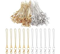 NIANOPKM 50 Pezzi Cinturino per Telefono Cellulare Semplice,Anelli per Ciondoli per Cellulare con Moschettone, Cinturino Anello Telefono Cordoncino per Ciondoli Portachiavi USB（Oro+ Argento）