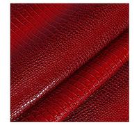 NIANTONG Tessuto in Ecopelle Finta Pelle al Metro Modello Coccodrillo Tessuto da Tappezzeria Largo 138cm per Sedia Divano, Artigianato Fai da Te(Color:Rosso)