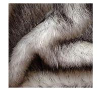 NIANTONG Tessuto in Pelliccia Sintetica Bianco Soffice Tessuto in Pelliccia di Volpe Artificiale 170cm Larghezza per Sedia Divano Imbottito, Tappeti, Decorazione, Bianco/Nero(Size:50cm)