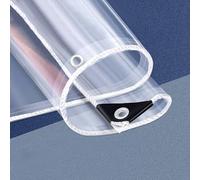 NIANXINN Telone Trasparente con Occhielli,Telo Impermeabile Esterno PVC Spessa 0,35mm,Raggi UV,Antistrappo,Teloni Antipioggia in Plastica per Gazebo Serra Balcone,Personalizzat (110cm x 120cm)