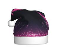Nianyuer Cappello di Babbo Natale con stampa fantasma con fulmini rosa, cappello di Babbo Natale, divertente copricapo per feste in famiglia