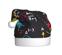 Nianyuer Cappello di Babbo Natale con stampa quiz matematica, cappello da Babbo Natale, divertente copricapo per feste in famiglia