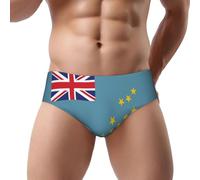Nianyuer Flag of Tuvalu - Slip da uomo con stampa 3D, slip elasticizzati a vita bassa per supporto quotidiano, Nero , XL