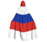 Nianyuer Mantello con cappuccio per Halloween, per adulti, con bandiera russa, accessorio per feste in costume per cosplay ed eventi