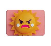 Nianyuer Tappetino antiscivolo in flanella con stampa di rabbia e sole, zerbino per soggiorno, tappeto runner