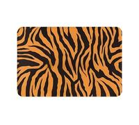 Nianyuer Tappetino antiscivolo in flanella con stampa leopardata arancione tigre (1) zerbino per soggiorno, tappeto runner