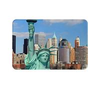 Nianyuer Tappeto antiscivolo in flanella con statua della libertà a New York, tappetino per soggiorno, tappeto runner
