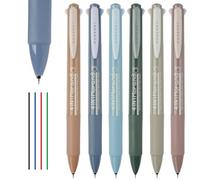 NiArt Morandi - Penne gel 4 in 1 multicolore, retrattili, punta fine da 0,5 mm, confezione da 6 pezzi, senza sbavature, ad asciugatura rapida, ideali per prendere appunti, scrivere, scrivere e