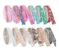 NiArt Nastro autoadesivo con strass di cristallo, 12 rotoli da 0,9 cm, 11,9 m di lunghezza, multifunzione, fai da te, decorazioni, artigianato
