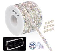 NiArt Nastro autoadesivo con strass di cristallo, lungo 9,1 m, resistente, per interni dell'auto, gadget tecnico, facile da applicare, forte adesione, brillantezza di lunga durata (iridescente)