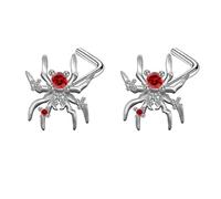 Niaspi 2 anelli da naso a forma di L ragno da 20 g per donne e uomini, unisex, in acciaio chirurgico, vintage, gotico, ragni animali, naso, cartilagine, trago, orecchini personalizzati, One Size