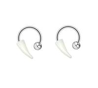Niaspi 2 anelli per labbra da vampiro da 16 G, a ferro di cavallo, unisex, in acciaio inox, con barrette circolari a serpente e morso me, gioielli per Halloween, cosplay, feste, body piercings