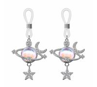 Niaspi Anelli per capezzoli non piercing capezzolo cappio finto gioielli regolabili capezzoli falsi capezzoli non forati gioielli per il corpo per le donne, Gomma, Zirconia cubica