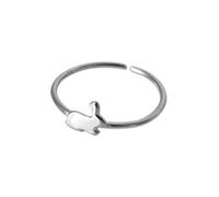 Niaspi Anello a fascia aperta a forma di coniglio, per donne e ragazze, in argento Sterling 925, minimalista, piccolo, coniglietto, comodo da indossare, regolabile, creativo, con animali dei cartoni