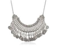 Niaspi Collana girocollo vintage con moneta incisa per donne ragazze unisex Boho etnico zingaro indiano grosso bavaglino collane alla clavicola bohemien retrò gotico collare gioielli costume, Metallo