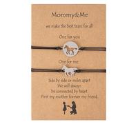Niaspi Set di braccialetti coordinati per donne ragazze adolescenti 2 pezzi carino coppia cavallo madre e figlia braccialetti desiderio regolabile fascino intrecciato braccialetto amicizia festa della