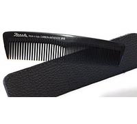 niavida Jäneke 55813 - Pettine tascabile in fibra di carbonio da 5 1/2", con custodia in vera pelle colore Nero
