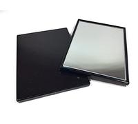 niavida Specchio tascabile quadrato piccolo - Specchio a mano, corpo in plastica, specchio in vetro, colore della cornice nero