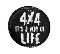 NIBABAEU Copertura per pneumatici di ricambio per auto, 4 x 4 My Way of Life impermeabile antipolvere per pneumatici di scorta, adatto per SUV, camper, rimorchio, ruota auto 14"