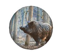 NIBABAEU Copriruota di scorta per auto, con stampa di cinghiale e suini nella foresta, impermeabile e antipolvere