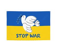 NIBABAEU Striscione decorativo per casa, giardino, cortile, stampa Peace Bird Stop War, Holiday Welcome Lawn Hanging Decor Birthday Party Banner sfondo 120 x 180 cm