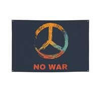 NIBABAEU Striscione decorativo per casa, giardino, cortile, stampa senza guerra, decorazione da appendere al prato per feste di compleanno 120 x 180 cm