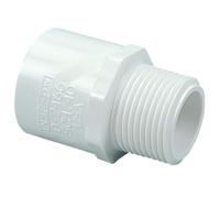 Nibco 436 Series PVC pipe Fitting, Adapter, schedule 40, slip x NPT maschio, 1-1/2", White, 1