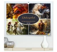Nibelungenlied - Eine Sage von Sieg, Liebe und Verrat (hochwertiger Premium Wandkalender 2026 DIN A2 quer), Kunstdruck in Hochglanz: Episches Heldenepos und tragische Schicksalssaga