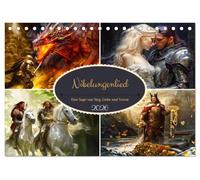 Nibelungenlied - Eine Sage von Sieg, Liebe und Verrat (Tischkalender 2026 DIN A5 quer), CALVENDO Monatskalender: Episches Heldenepos und tragische Schicksalssaga