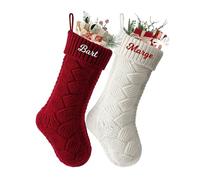 NIBESSER Calza Befana Personalizzata Calze Natalizie da Appendere con Nome Calza Befana Vuota Idea Regalo per Epifania Natale Decoraizione Natalizia per Camino (Stile E, 2 Pezzi)