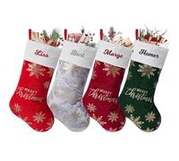 NIBESSER Calza Befana Personalizzata Calze Natalizie da Appendere con Nome Calza Befana Vuota Idea Regalo per Epifania Natale Decoraizione Natalizia per Camino (Stile J, 2 Pezzi)