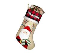 NIBESSER Calza Befana Personalizzata Calze Natalizie da Appendere con Nome Calza Befana Vuota Idea Regalo per Epifania Natale Decoraizione Natalizia per Camino (Stile G, 1 Pezzo)