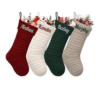 NIBESSER Calza Befana Personalizzata Calze Natalizie da Appendere con Nome Calza Befana Vuota Idea Regalo per Epifania Natale Decoraizione Natalizia per Camino (Stile S, 4 Pezzi)