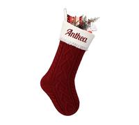 NIBESSER Calza Befana Personalizzata Calze Natalizie da Appendere con Nome Calza Befana Vuota Idea Regalo per Epifania Natale Decoraizione Natalizia per Camino (Stile R, 1 Pezzo)