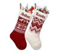 NIBESSER Calza Befana Personalizzata Calze Natalizie da Appendere con Nome Calza Befana Vuota Idea Regalo per Epifania Natale Decoraizione Natalizia per Camino