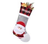 NIBESSER Calza Befana Personalizzata Calze Natalizie da Appendere con Nome Calza Befana Vuota Idea Regalo per Epifania Natale Decoraizione Natalizia per Camino (Stile O, 1 Pezzo)