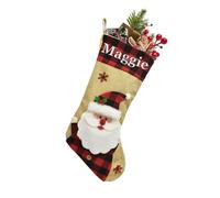 NIBESSER Calza Befana Personalizzata Calze Natalizie da Appendere con Nome Calza Befana Vuota Idea Regalo per Epifania Natale Decoraizione Natalizia per Camino (Stile F, 1 Pezzo)