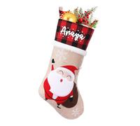 NIBESSER Calza Befana Personalizzata Calze Natalizie da Appendere con Nome Calza Befana Vuota Idea Regalo per Epifania Natale Decoraizione Natalizia per Camino (Stile Q, 1 Pezzo)