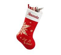 NIBESSER Calza Befana Personalizzata Calze Natalizie da Appendere con Nome Calza Befana Vuota Idea Regalo per Epifania Natale Decoraizione Natalizia per Camino (Stile N, 1 Pezzo)