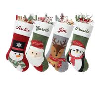 NIBESSER Calza Befana Personalizzata Calze Natalizie da Appendere con Nome Calza Befana Vuota Idea Regalo per Epifania Natale Decoraizione Natalizia per Camino (Stile K, 3 Pezzi)