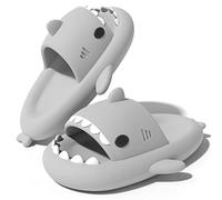 NIBESSER Ciabatte Donna Estive Ciabatte Squalo Donna Comode da Mare Spiaggia Bagno Piscina Pantofole Antiscivolo Originali Carine per Casa Sandali A Punta Aperta, Grigio, 38/39 EU